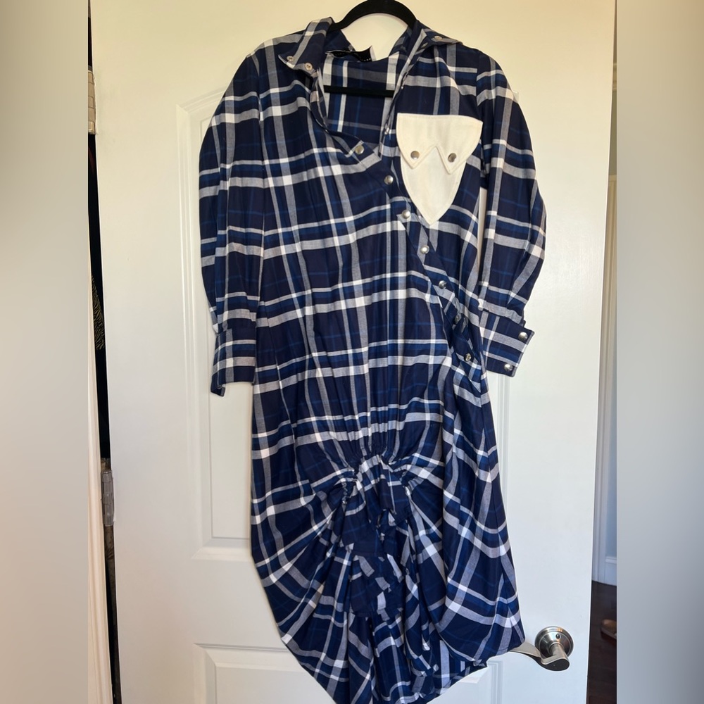 Victoria/ Tomas Plaid print long dress